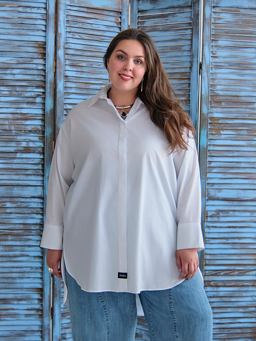 Рубашка удлиненная белая RuSkin  